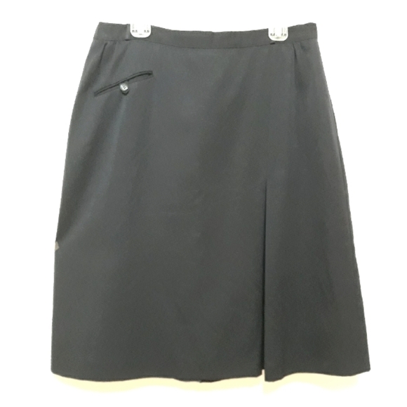 Alexander's Vintage Worsted Wool Lined Dark Blue Kkirt Size 34 - Picture 1 of 8